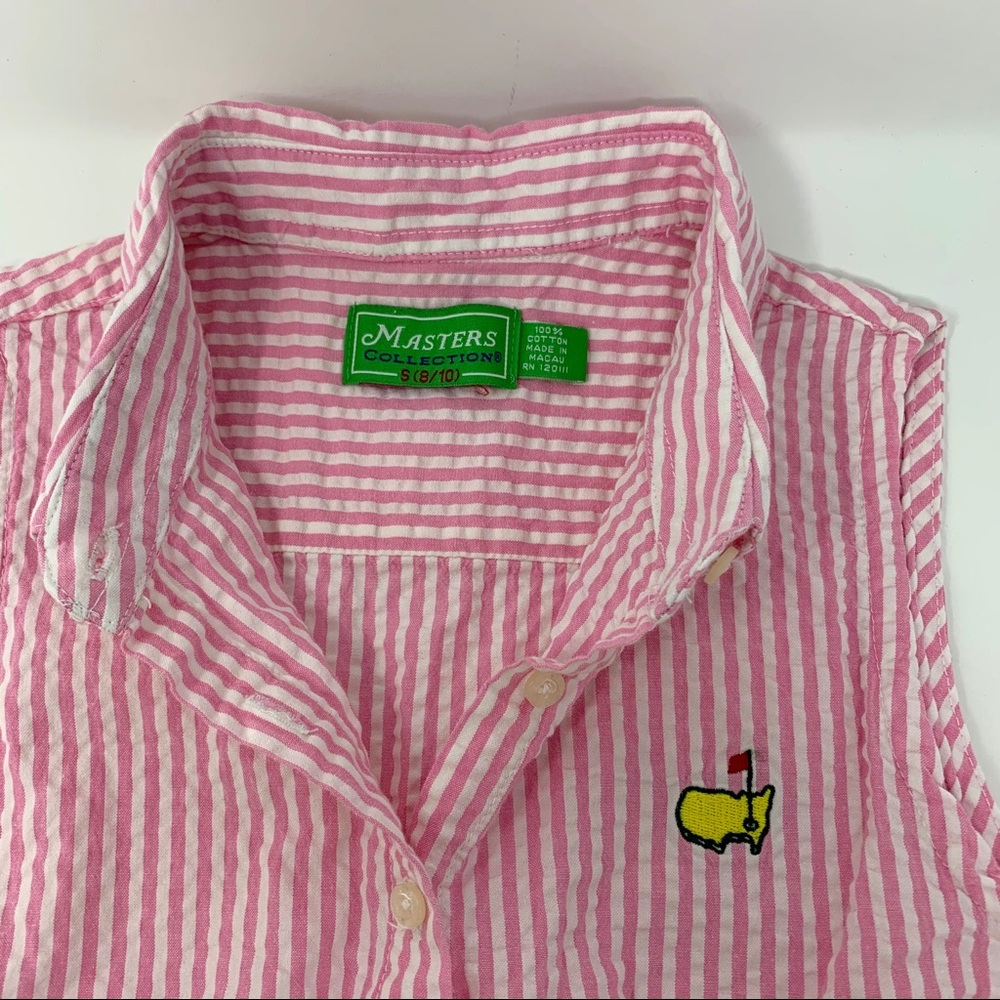 Masters Collection Smocked Striped Button Tank - Picture 5 of 5
